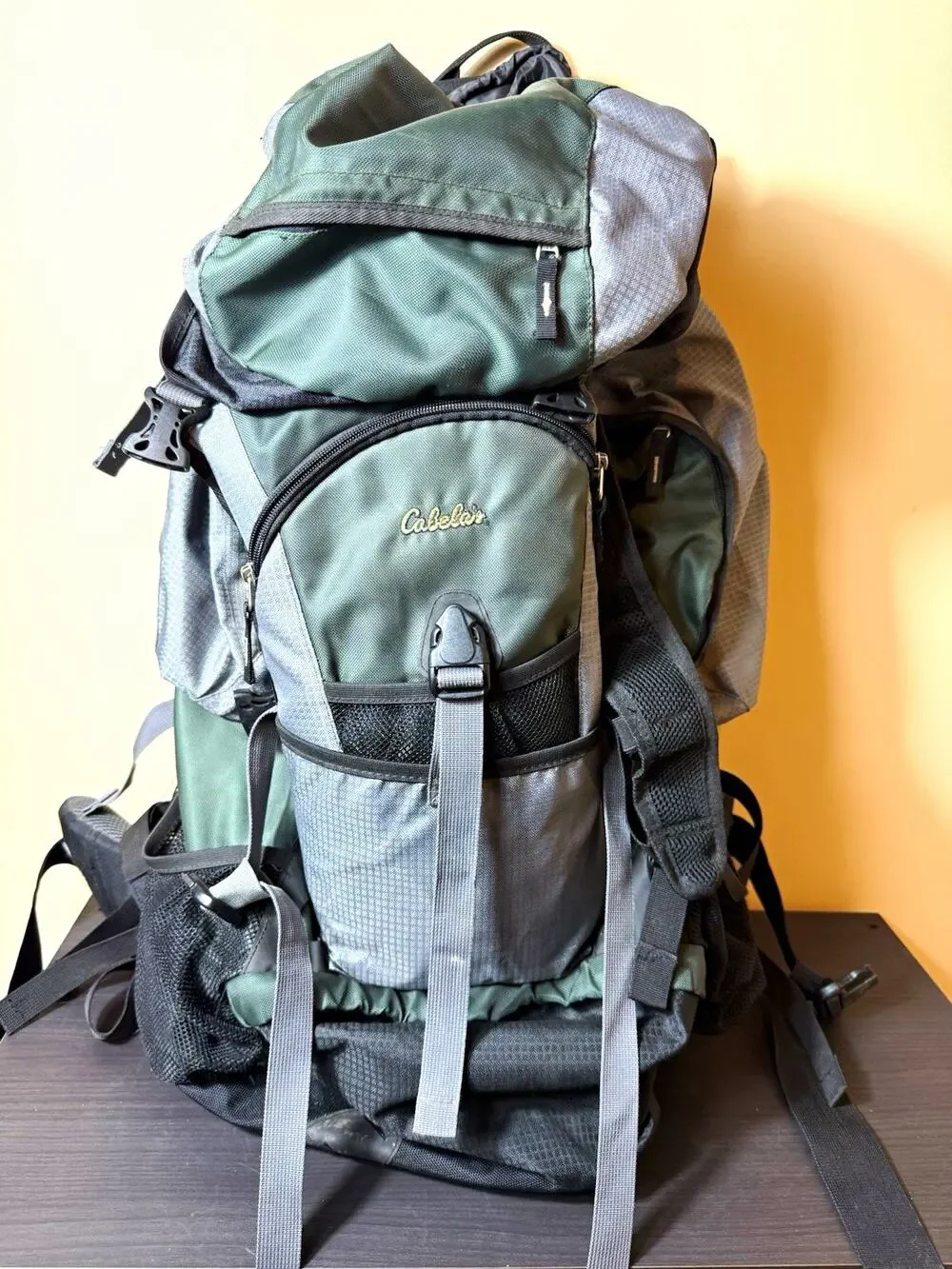 Cabelas 58L Internal Frame Hiking Camping Backpack Detachable Daypack 2 Bladders